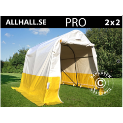 Frvaringstlt - Arbetstlt PRO 2,0 x 2,0 x 2,0m PVC, Vit/Gul, Flamsker