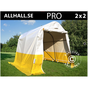 Frvaringstlt - Arbetstlt PRO 2,0 x 2,0 x 2,0m PVC, Vit/Gul, Flamsker