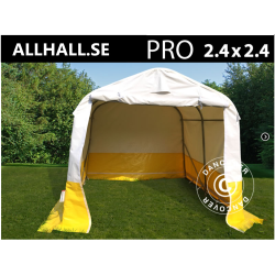 Frvaringstlt - Arbetstlt PRO 2,4 x 2,4 x 2,0m PVC, Vit/Gul, Flamsker