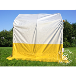Frvaringstlt - Arbetstlt PRO 2,0 x 2,0 x 2,0m PVC, Vit/Gul, Flamsker