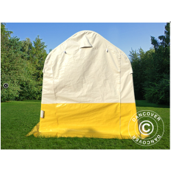 Frvaringstlt - Arbetstlt PRO 2,0 x 2,0 x 2,0m PVC, Vit/Gul, Flamsker