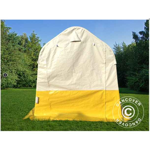 Frvaringstlt - Arbetstlt PRO 2,0 x 2,0 x 2,0m PVC, Vit/Gul, Flamsker