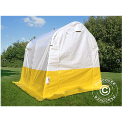 Frvaringstlt - Arbetstlt PRO 2,0 x 2,0 x 2,0m PVC, Vit/Gul, Flamsker