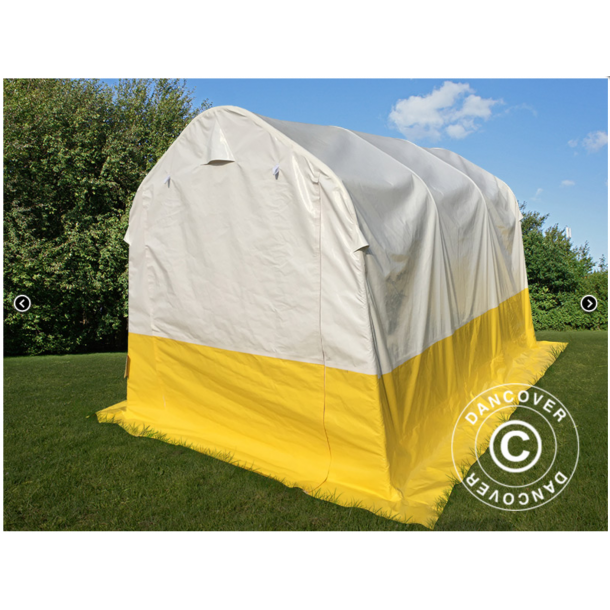 Frvaringstlt - Arbetstlt PRO 2,0 x 3,0 x 2,0m PVC, Vit/Gul, Flamsker