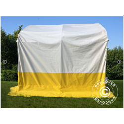 Frvaringstlt - Arbetstlt PRO 2,4 x 2,4 x 2,0m PVC, Vit/Gul, Flamsker