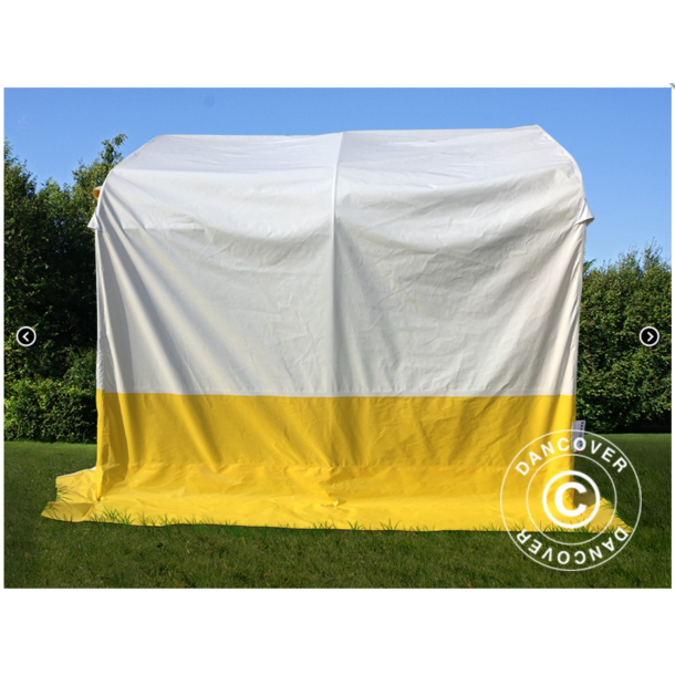 Frvaringstlt - Arbetstlt PRO 2,4 x 2,4 x 2,0m PVC, Vit/Gul, Flamsker