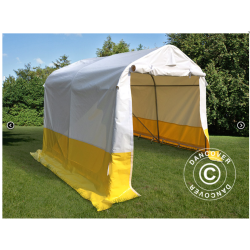 Frvaringstlt - Arbetstlt PRO 2,4 x 2,4 x 2,0m PVC, Vit/Gul, Flamsker