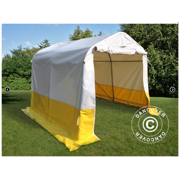 Frvaringstlt - Arbetstlt PRO 2,4 x 2,4 x 2,0m PVC, Vit/Gul, Flamsker