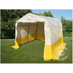 Frvaringstlt - Arbetstlt PRO 2,4 x 2,4 x 2,0m PVC, Vit/Gul, Flamsker