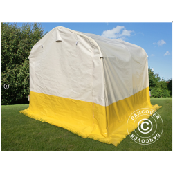 Frvaringstlt - Arbetstlt PRO 2,4 x 2,4 x 2,0m PVC, Vit/Gul, Flamsker