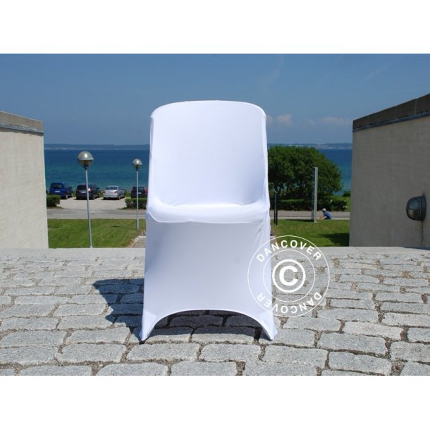 Stolverdrag med stretch 48x43x89 cm VIT (1 st)