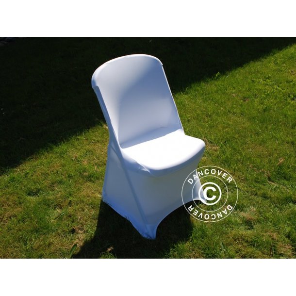 Stolverdrag med stretch 48x43x89 cm VIT (1 st)