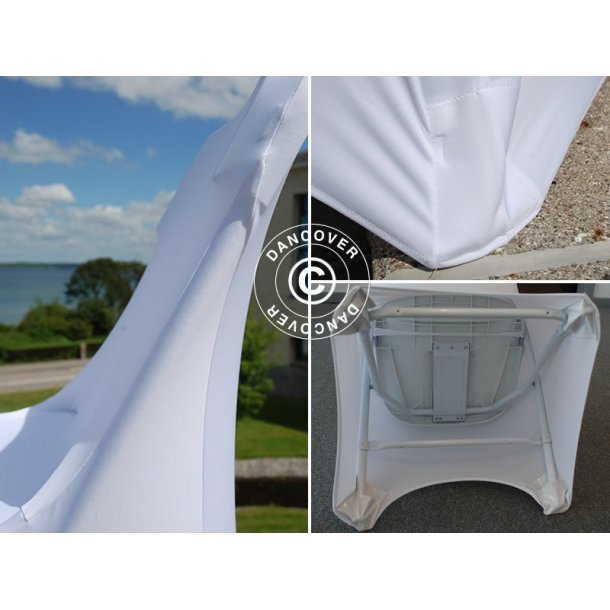 Stolverdrag med stretch 44x44x80 cm VIT (1 st)