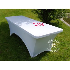 Bordsverdrag med stretch, 183x76x74 VIT