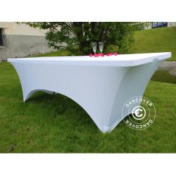 Bordsverdrag med stretch, 183x76x74 VIT