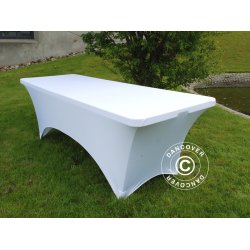 Bordsverdrag med stretch, 183x76x74 VIT