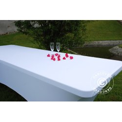 Bordsverdrag med stretch, 183x76x74 VIT