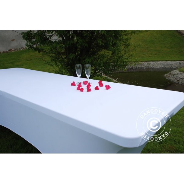 Bordsverdrag med stretch, 183x76x74 VIT