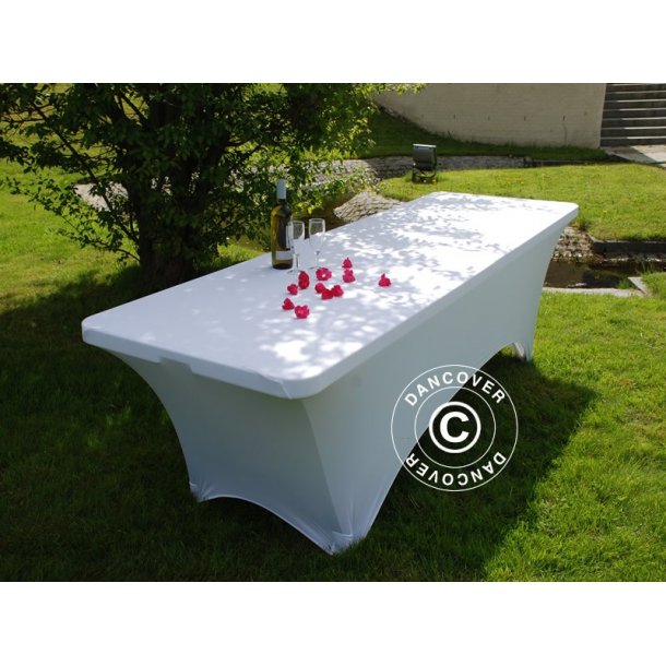 Bordsverdrag med stretch, 183x76x74 VIT