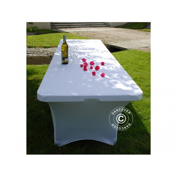 Bordsverdrag med stretch, 183x76x74 VIT