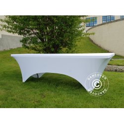 Bordsverdrag med stretch, 244x75x74 VIT