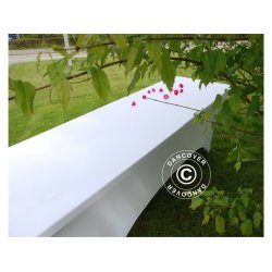 Bordsverdrag med stretch, 244x75x74 VIT