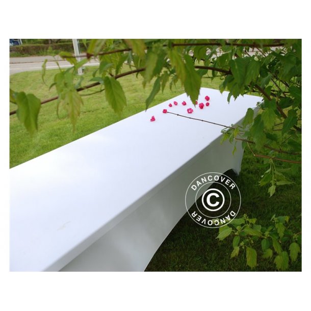 Bordsverdrag med stretch, 244x75x74 VIT