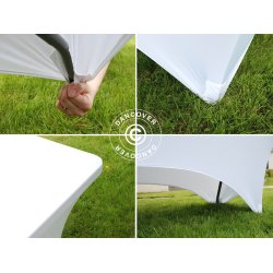 Bordsverdrag med stretch, 244x75x74 VIT