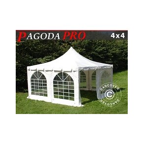 Partytlt 4x4m PVC Pagoda PRO, Vit