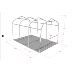Lagertlt PRO 2,4x3,6x2,34m PE Gr