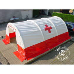 Uppblsbart Arbetstlt, Bgformat, FleXshelter PRO, 5,5x6m, Vit/Gul