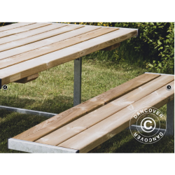 Picknickbord, 1,85x1,8x0,75m, Tr