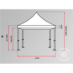 FleXtents PRO 2,5x2,5m inkl 4st sidovggar