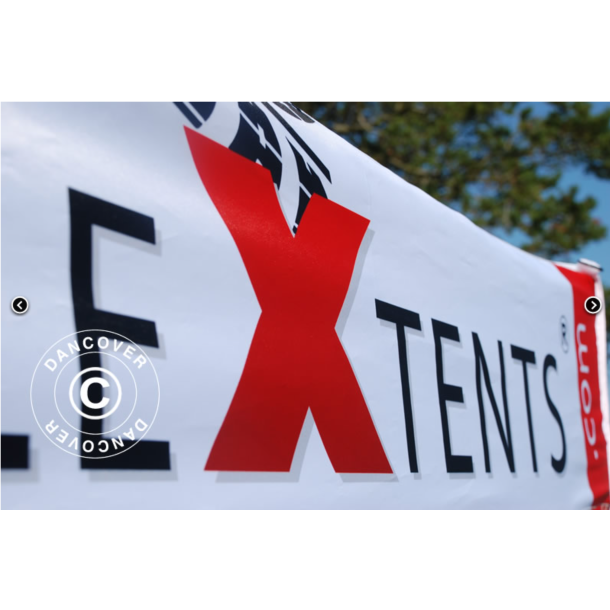 Flextents PRO 2x2m med fullt digitalt tryck inkl 4st sidovggar, Vit