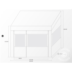 Flextents PRO 2x3m "Trapezo" inkl 4st sidovggar