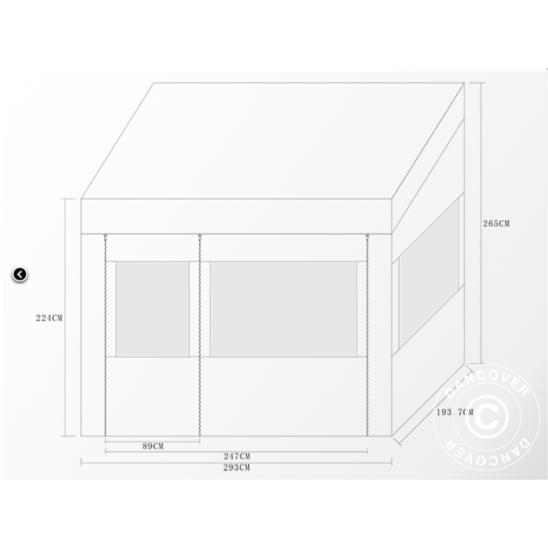 Flextents PRO 2x3m "Trapezo" inkl 4st sidovggar