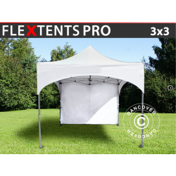 FleXtents PRO 3x3m "Arched" inkl 4st sidor, Vit