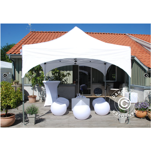 FleXtents PRO 3x3m "Arched" inkl 4st sidor, Vit