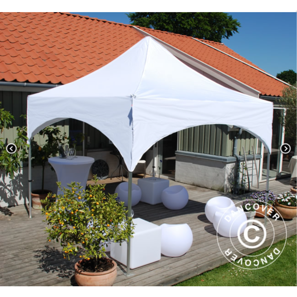 FleXtents PRO 3x3m "Arched" inkl 4st sidor, Vit