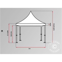 FleXtents PRO 3x3m "Peak Pagoda"