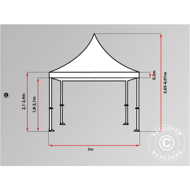 FleXtents PRO 3x3m "Peak Pagoda"