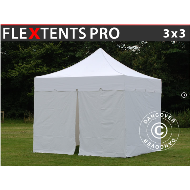 FleXtents PRO 3x3m "Peaked" inkl 4st sidor