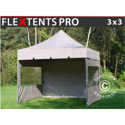 FleXtents PRO 3x3m "Peaked" inkl 4st sidor