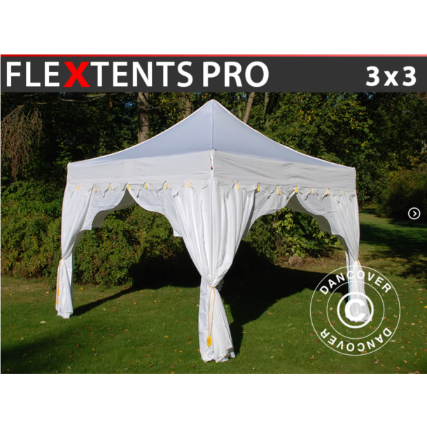 Flextents PRO 3x3m "Raj" inkl. 4st dekorativa hrngardiner