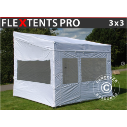 Flextents PRO 3x3m "Trapezo" inkl 4st sidovggar