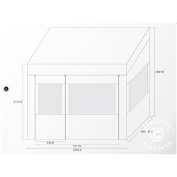 Flextents PRO 3x3m "Trapezo" inkl 4st sidovggar
