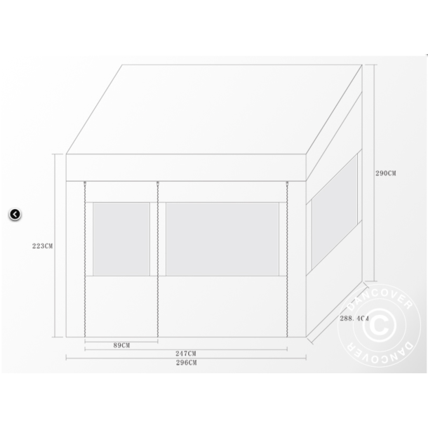 Flextents PRO 3x3m "Trapezo" inkl 4st sidovggar