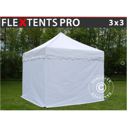 FleXtents PRO 3x3m "Wave" inkl 4st sidor, Vit