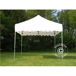 Flextents PRO 3x3m "Wave" inkl. 4st dekorativa hrngardiner, Vit
