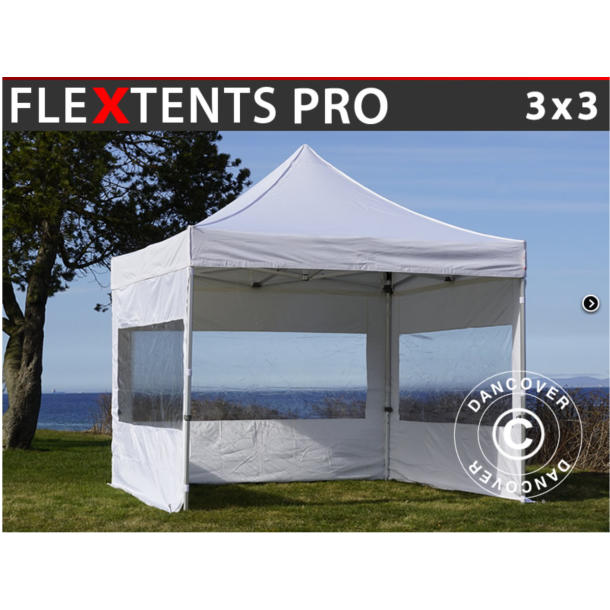 FleXtents PRO 3x3m inkl. 3st panoramafnster